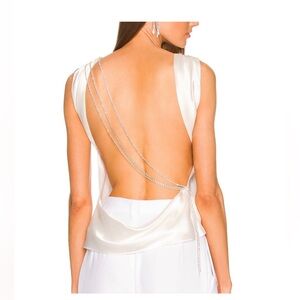 THE BAR, Asher top in Blanc with crystals- size small NWOT